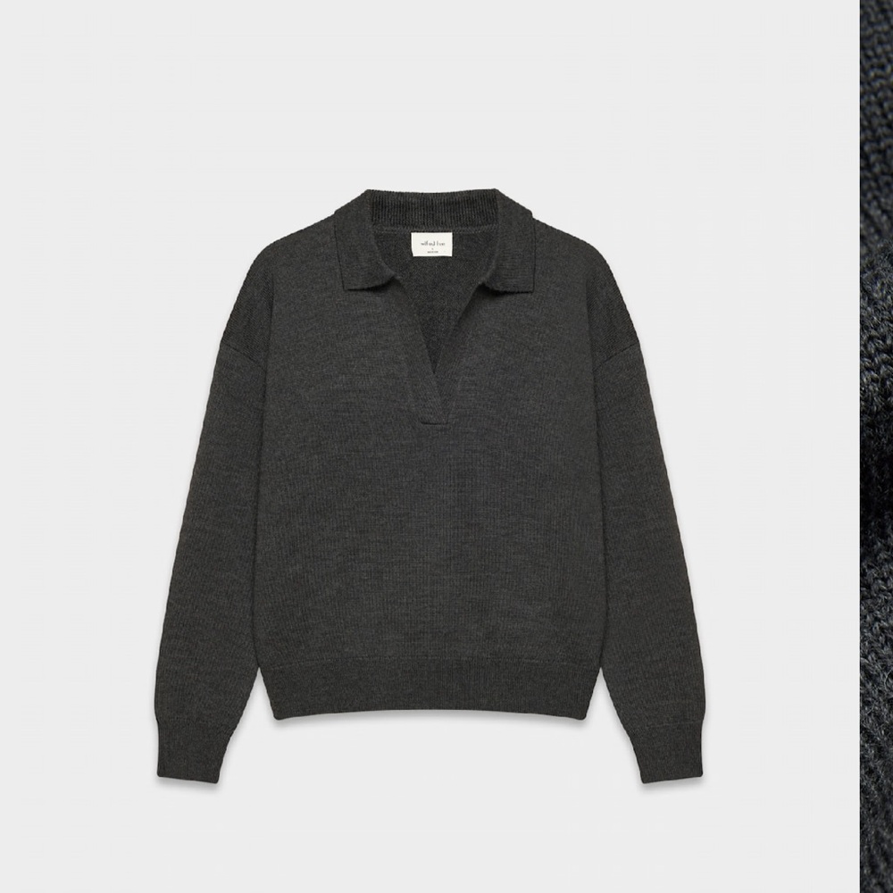 Aritzia Wilfred Clara Merino Wool Polo Sweater